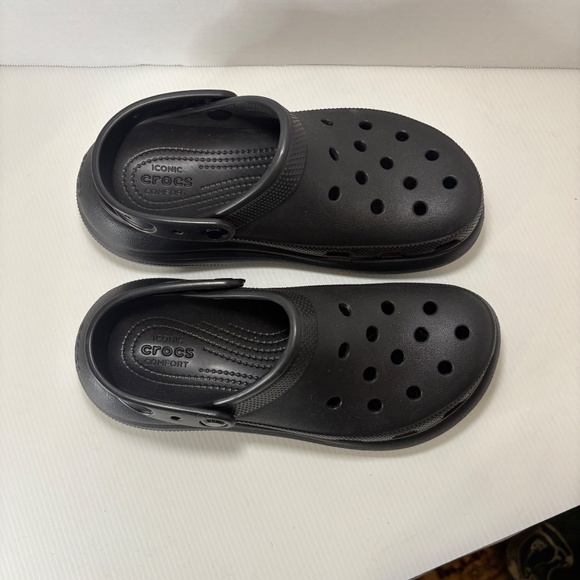 Crocs Classic Crush Clog Black Men 6 Women\'s 8 Slip On Platform Sandals 207521 main image 12